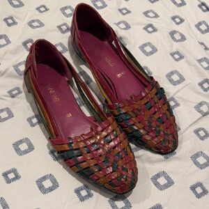 Multicolor Woven Leather Huaraches